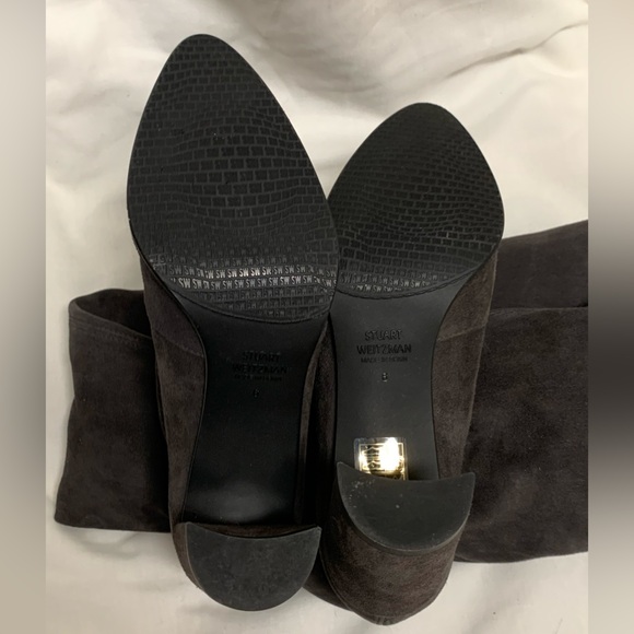 Stuart Weitzman Dark Slate Grey Suede Over-the-Knee Boots Size 6/36.5 - Picture 8 of 16